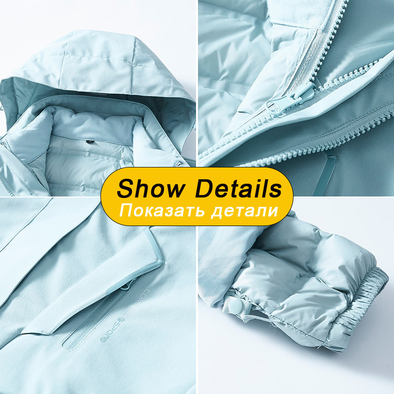 Moteriški snieglenčių kostiumai Nauji vėjui nepralaidūs vandeniui šilti stori sniego kelnės ir pūkinė striukė Slidinėjimo drabužių rinkinys Žieminių slidinėjimo kostiumų prekės ženklai