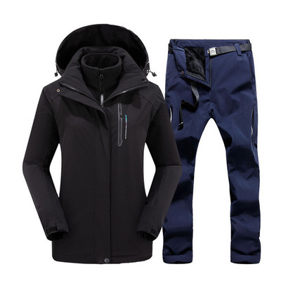 Žieminis slidinėjimo kostiumas moterims Prekių ženklai Striukės kelnės Aukštos kokybės vėjui nepralaidūs vandeniui itin šilti sniego kelnės snieglenčių drabužiai