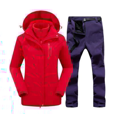 Žieminis slidinėjimo kostiumas moterims Prekių ženklai Striukės kelnės Aukštos kokybės vėjui nepralaidūs vandeniui itin šilti sniego kelnės snieglenčių drabužiai