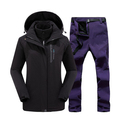 Žieminis slidinėjimo kostiumas moterims Prekių ženklai Striukės kelnės Aukštos kokybės vėjui nepralaidūs vandeniui itin šilti sniego kelnės snieglenčių drabužiai
