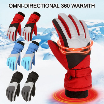 Нови ветроустойчиви топли ски ръкавици за деца Зима на открито Дебел топъл сняг Кънки Сноуборд ръкавици Детски водоустойчиви ръкавици