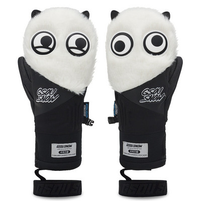 Naujas animacinis filmas Vyriškos arba moteriškos ledinės sniego pirštinės žiemai, šiltos, kvėpuojančios, vandeniui atsparios slidinėjimo snieglenčių pirštinės, delno ir penkių pirštų