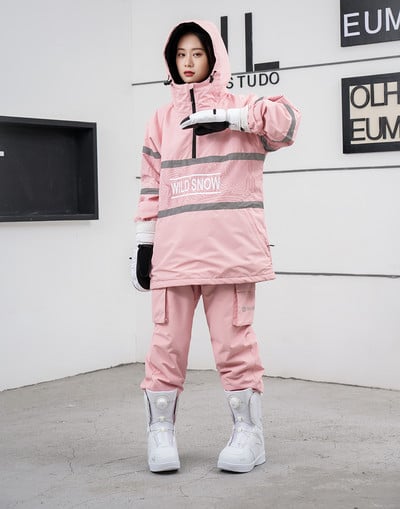 Goexplore Moteriški sniego kostiumai Slidinėjimo kostiumai Kombinezonai Spalvingi kombinezonai Snieglenčių striukės ir kelnės