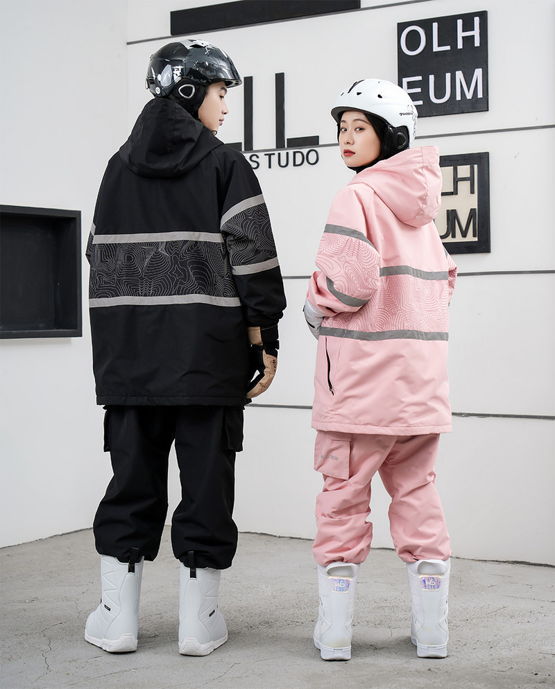 Goexplore Moteriški sniego kostiumai Slidinėjimo kostiumai Kombinezonai Spalvingi kombinezonai Snieglenčių striukės ir kelnės