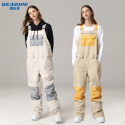 Žiemos slidinėjimo kelnės, neperšlampamos, neperšlampamos, neperšlampamos kombinezoninės snieglenčių kelnės moterims, itin šiltos vyriškos slidinėjimo kelnės.