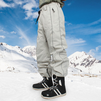 Мъжки светлоотразителни ски панталони Зимни топли ветроустойчиви водоустойчиви панталони за сняг Гащеризони Мъжки дишащи свободни ски панталони за сноуборд