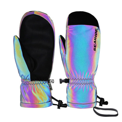 Žiemą šildomas vyras Moteriškos slidinėjimo pirštinės vilnos šiltos vyriškos sniego kumštinės pirštinės lauke moteriškos pirštinės su vandeniu sportinis vyras kalnų drabužiai