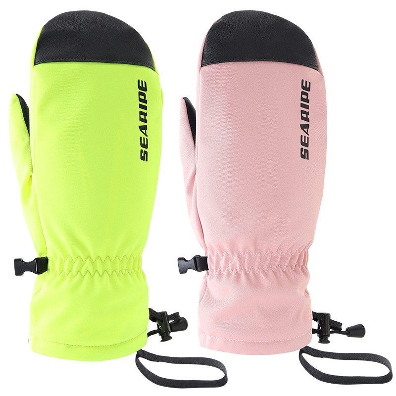 Žiemą šildomas vyras Moteriškos slidinėjimo pirštinės vilnos šiltos vyriškos sniego kumštinės pirštinės lauke moteriškos pirštinės su vandeniu sportinis vyras kalnų drabužiai