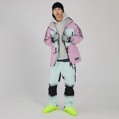 Naujas slidinėjimo kostiumas lauko sportui snieglenčių striukė Vyriškas kombinezonas laisvas slidinėjimo komplektas šiltas sniego kelnės žieminiai drabužiai, atsparūs vėjui, vandeniui