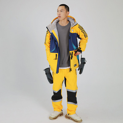 Naujas slidinėjimo kostiumas lauko sportui snieglenčių striukė Vyriškas kombinezonas laisvas slidinėjimo komplektas šiltas sniego kelnės žieminiai drabužiai, atsparūs vėjui, vandeniui