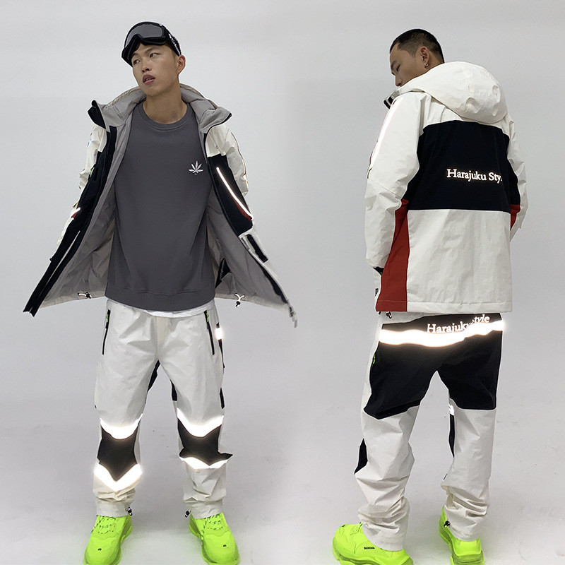 Naujas slidinėjimo kostiumas lauko sportui snieglenčių striukė Vyriškas kombinezonas laisvas slidinėjimo komplektas šiltas sniego kelnės žieminiai drabužiai, atsparūs vėjui, vandeniui