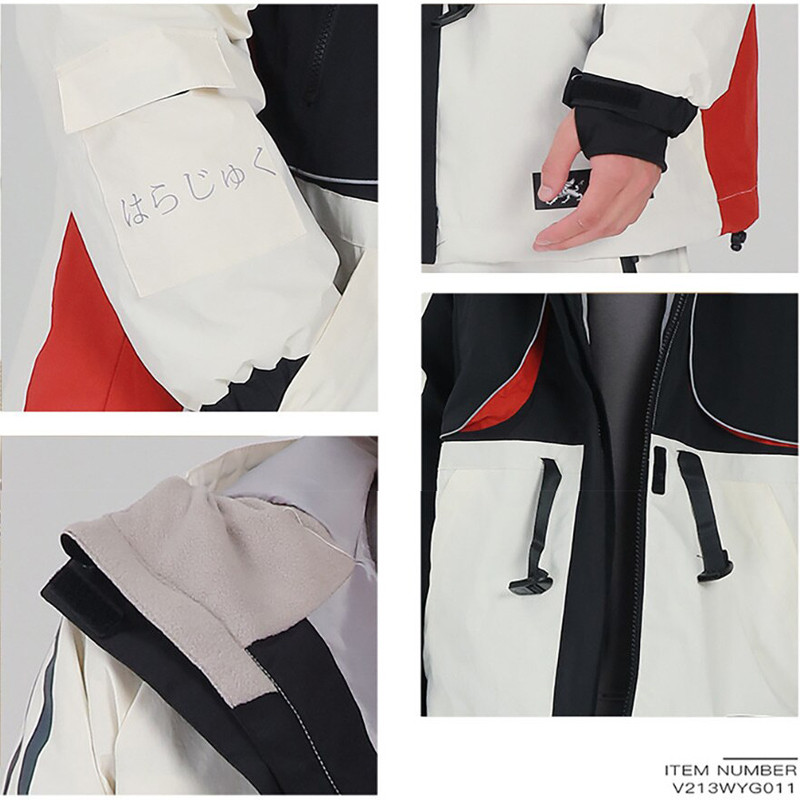 Naujas slidinėjimo kostiumas lauko sportui snieglenčių striukė Vyriškas kombinezonas laisvas slidinėjimo komplektas šiltas sniego kelnės žieminiai drabužiai, atsparūs vėjui, vandeniui