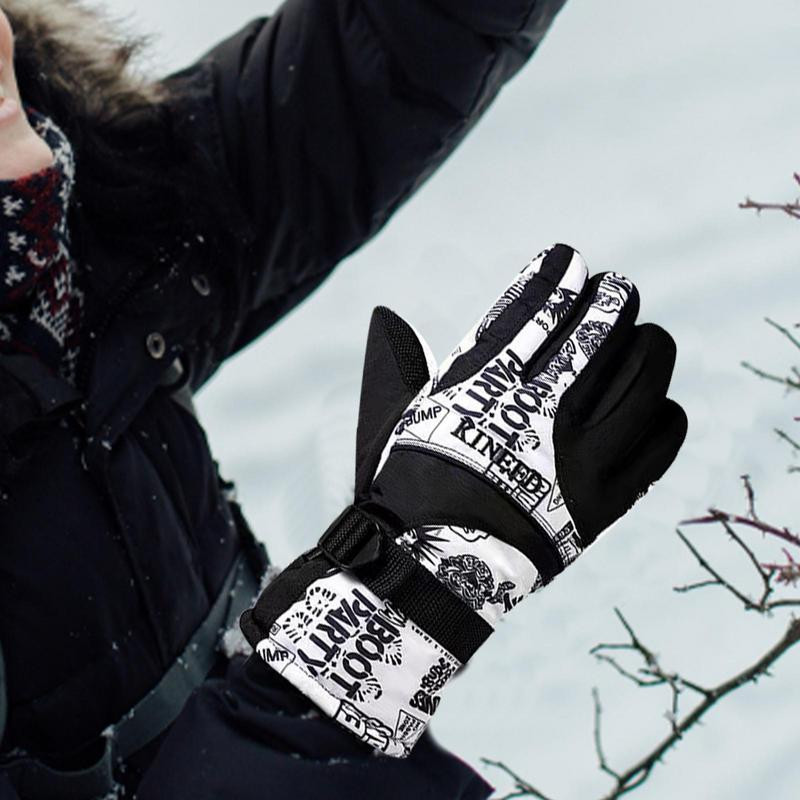 Žieminės jojimo pirštinės Žiemos šiltos pirštinės dviratininkų pirštinės Šiltos kelių kalnų dviračio pirštinės, skirtos bėgimui, vairavimui, žygiams pėsčiomis ir slidinėjimui