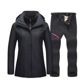 Šiltas slidinėjimo kostiumas moterims, neperšlampamas, atsparus vėjui, slidinėjimo ir snieglenčių striukė + vilnos kelnių komplektai, žieminiai moteriški lauko sniego paltai