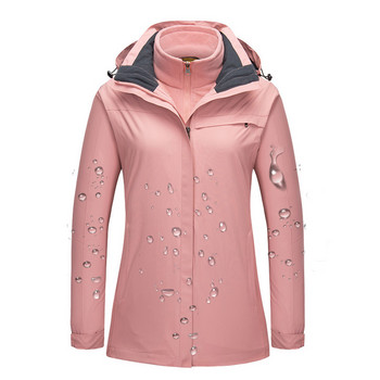 Ζεστή στολή σκι για γυναίκες αδιάβροχη αντιανεμική μπουφάν για σκι και σνόουμπορντ + Σετ παντελονιών φλις Γυναικείο παλτό χιονιού εξωτερικού χώρου