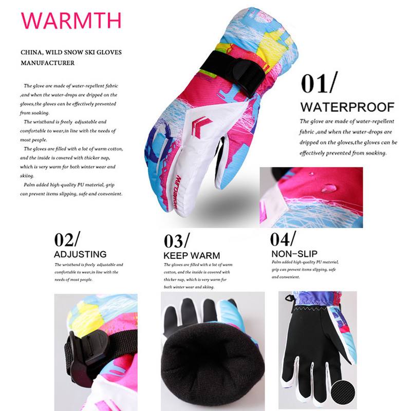 Mănuși de schi îngroșate de iarnă pentru femei, impermeabile, pentru snowboard, pentru bărbați, femei, schi, mănuși de ciclism, pentru femei, sport