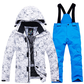Ски облекло Костюм за деца Момичета Момчета Сноуборд Снежно яке и панталони Дебели термични ски дрехи с качулка 15 стила