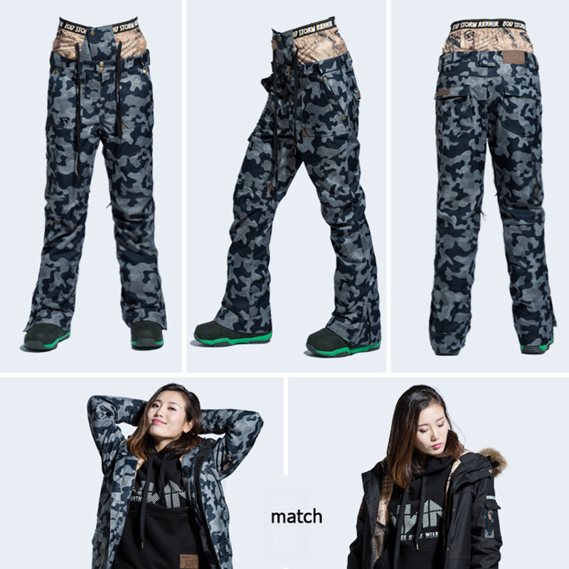 Pastorintas vyriškų ir moteriškų slidinėjimo kelnių juosmuo apsaugo juosmenį šiltas, atsparus vėjui, vandeniui atsparus lauko sportui skirtos slidinėjimo kelnės vyrams esquí