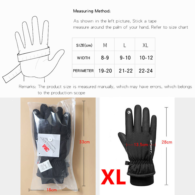 Vyriškos slidinėjimo pirštinės, atsparios vandeniui, atsparios šalčiui, sutirštintos vyriškos dviratininko pirštinės, žieminės dviračio, sniego motociklo, vyriškos, vilnos, vilnos dviratininko pirštinės