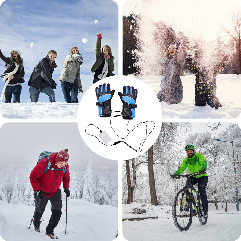 Šildomos lauko pirštinės Įkraunamos elektra šildomos pirštinės su baterijomis maitinamos rankų šildomos pirštinių įdėklai vyrams ir moterims šildomi