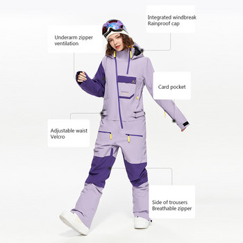 2023 Нов зимен ски костюм от една част Гащеризон Дамско яке за спорт на открито Сноуборд Мъжки комплект за ски Гащеризон Ветроустойчив Водоустойчив