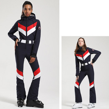 2023 Нов ски костюм от една част, дамски гащеризон, тънък костюм за сноуборд, гащеризони, ветроустойчив водоустойчив ски комплект, зимно облекло