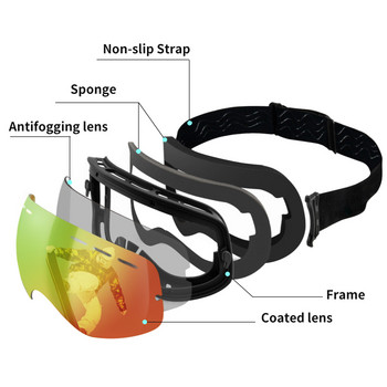 Ски очила Elax марка двойни слоеве против замъгляване ски очила сняг сноуборд очила моторни шейни очила спорт на открито ски Googles
