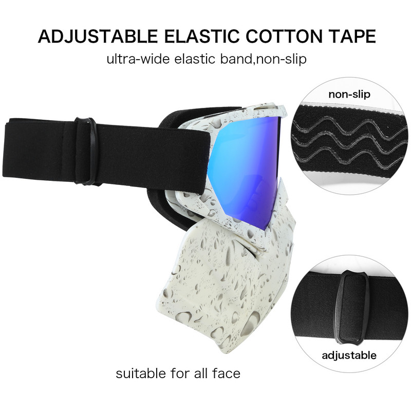 KUTOOK Slidinėjimo snieglenčių kaukė Žieminiai slidinėjimo akiniai Veido kaukė Akiniai Sniego motociklo Akiniai UV apsauga Akiniai nuo vėjo Sniego sportas