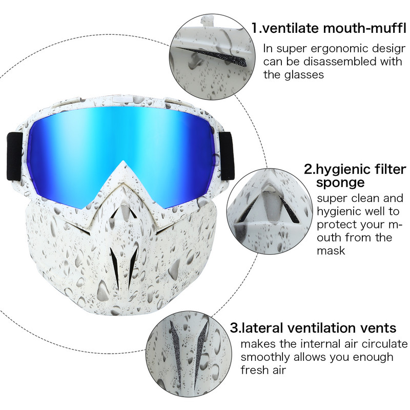 KUTOOK Slidinėjimo snieglenčių kaukė Žieminiai slidinėjimo akiniai Veido kaukė Akiniai Sniego motociklo Akiniai UV apsauga Akiniai nuo vėjo Sniego sportas