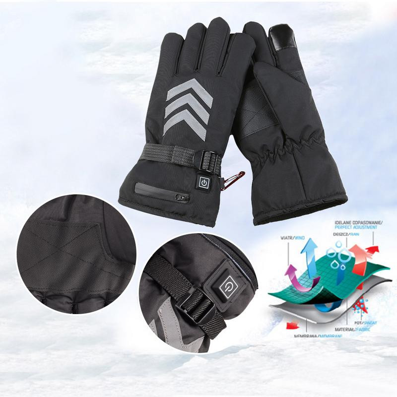 Žieminis rankų šildytuvas elektrinės šiluminės pirštinės įkraunamos baterijos šildomos pirštinės dviračių motociklams dviračiams slidinėjimo pirštinės