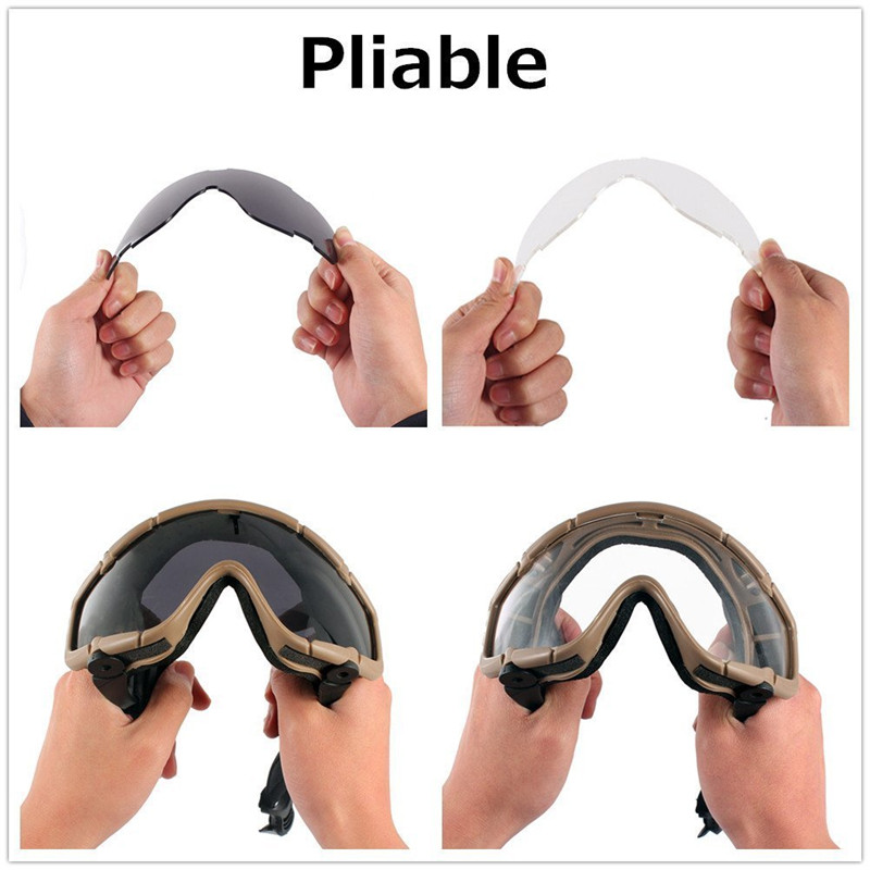 FMA šalmo akiniai Taktiniai Airsoft balistiniai akiniai nuo rasojimo kariniai apsauginiai akiniai šalmams su šoniniais turėklais BK ir švarus objektyvas