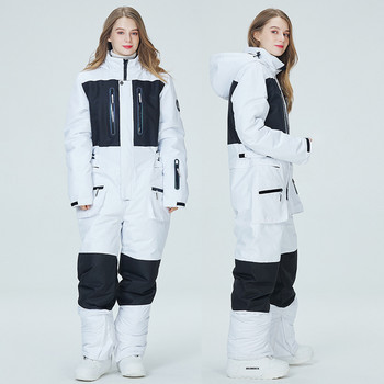 Най-новите еднокомпонентни ски сноуборд топъл костюм Зимно водоустойчиво палто за мъже и жени Гащеризони за открито Снежни костюми Спортно облекло