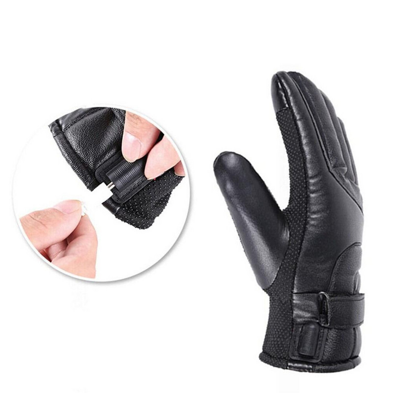 Žieminės USB įkraunamos šildomos pirštinės Rankų šildytuvas Vėjo nepraleidžiančios vandeniui Pirštinės Vyriškos Moteriškos Slidinėjimo dviračių pirštinės