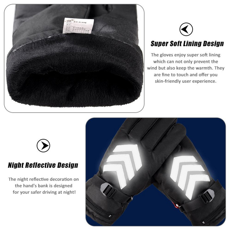 2020 m. įkraunamos šildomos pirštinės, atsparios vandeniui, jutiklinis ekranas, motociklas, elektrinis automobilis, šildomos pirštinės žiemai, vyrams, moterims, JAV kištukas