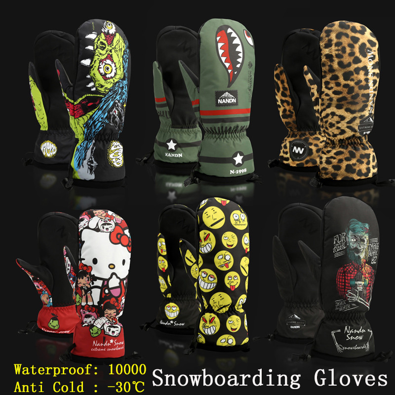 Monstras Vyrai Moterys Vaikams Žiemos terminis moteriškas snieglenčių slidinėjimo pirštinės Pirštinės Neperšlampamos Šiltos Nandn Snow Lauko Neslidžios Pirštinės
