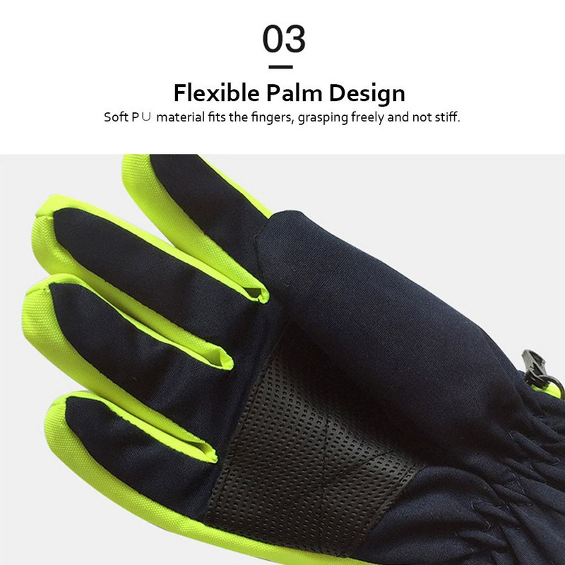 Vaikai Vaikai 5-8 metų Slidinėjimo pirštinės Žiemos Snieglentė Šiltos Pirštinės Berniukai Mergaitės Animacinis filmas Neperšlampamas Storos Kumštinės Šiltos Pirštinės