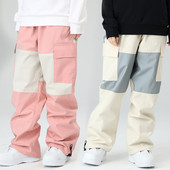 2022 m. Naujos laisvos slidinėjimo kelnės, moteriškos, vėjui atsparios, vandeniui atsparios sniego kostiumai, lauko sportinės slidinėjimo kelnės, vyriškos slidinėjimo kelnės, žieminiai, šilti kombinezonai