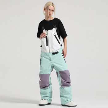 Ски панталон за двойка, зимен сноуборд панталон с лигавник, дамски термичен ветроустойчив водоустойчив спортно облекло на открито, джоб с цип, мъжки планински