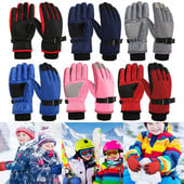 Slidinėjimas Vaikai Vaikai Sustorėja Šilta Žiema Turi Vaikai Slidinėjimo Pirštinės Neperšlampamos Neperšlampamos Ilgomis rankovėmis Kumštinė Snieglentė