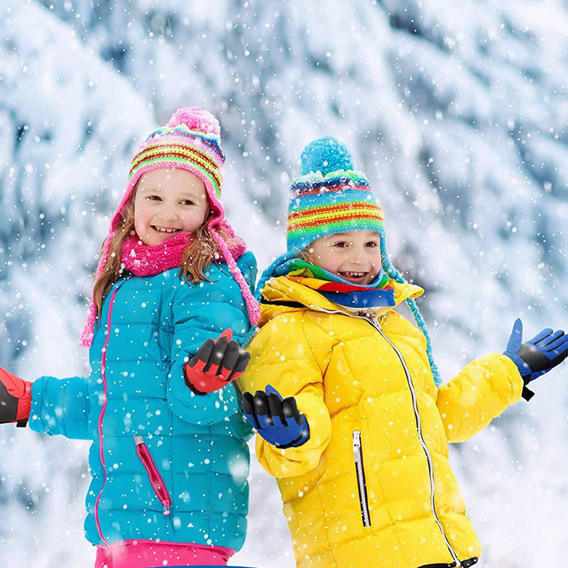 Slidinėjimas Vaikai Vaikai Sustorėja Šilta Žiema Turi Vaikai Slidinėjimo Pirštinės Neperšlampamos Neperšlampamos Ilgomis rankovėmis Kumštinė Snieglentė