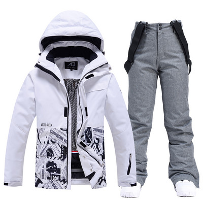 Moterų žiemos sniego kostiumo rinkiniai, snieglentininkų drabužiai, slidinėjimo kostiumai, 10k neperšlampami vėjui atsparūs lediniai striukės ir kelnės su dirželiais