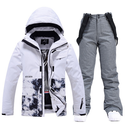 Moterų žiemos sniego kostiumo rinkiniai, snieglentininkų drabužiai, slidinėjimo kostiumai, 10k neperšlampami vėjui atsparūs lediniai striukės ir kelnės su dirželiais