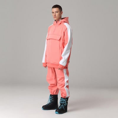 Slidinėjimo kostiumas Moteriškas Vyriškas Slidinėjimo gobtuvas žiemai, Šiltas, kvėpuojantis, Neperšlampamas, Neperšlampamas, Vėjui atsparus Slidinėjimo striukė ir Kelnės Vyriškas Moteriškas Slidinėjimo snieglenčių kostiumas