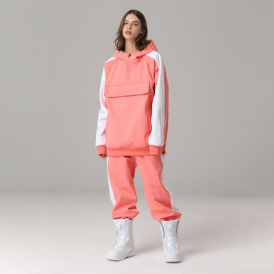 Slidinėjimo kostiumas Moteriškas Vyriškas Slidinėjimo gobtuvas žiemai, Šiltas, kvėpuojantis, Neperšlampamas, Neperšlampamas, Vėjui atsparus Slidinėjimo striukė ir Kelnės Vyriškas Moteriškas Slidinėjimo snieglenčių kostiumas