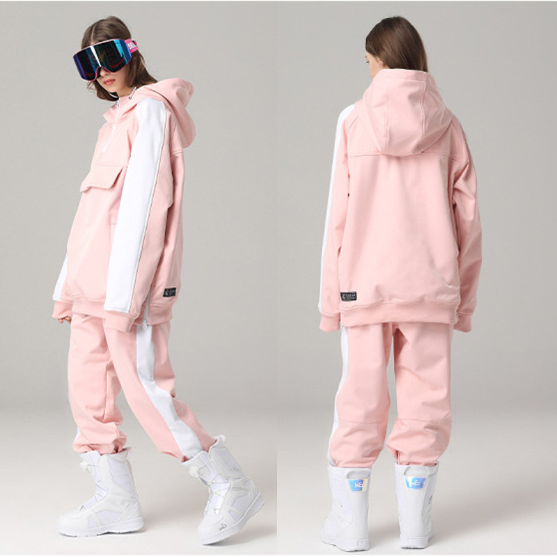 Slidinėjimo kostiumas Moteriškas Vyriškas Slidinėjimo gobtuvas žiemai, Šiltas, kvėpuojantis, Neperšlampamas, Neperšlampamas, Vėjui atsparus Slidinėjimo striukė ir Kelnės Vyriškas Moteriškas Slidinėjimo snieglenčių kostiumas