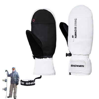 Šiltos žieminės slidinėjimo pirštinės Minkštos ir patogios neslystančios slidinėjimo pirštinės vandeniui atsparios jutiklinio ekrano žieminės šiltos pirštinės vyrams ir moterims