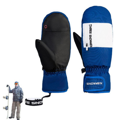 Šiltos žieminės slidinėjimo pirštinės Minkštos ir patogios neslystančios slidinėjimo pirštinės vandeniui atsparios jutiklinio ekrano žieminės šiltos pirštinės vyrams ir moterims