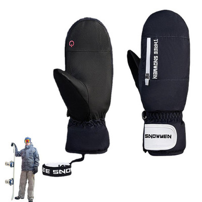 Šiltos žieminės slidinėjimo pirštinės Minkštos ir patogios neslystančios slidinėjimo pirštinės vandeniui atsparios jutiklinio ekrano žieminės šiltos pirštinės vyrams ir moterims