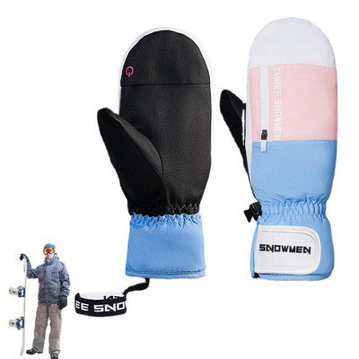 Šiltos žieminės slidinėjimo pirštinės Minkštos ir patogios neslystančios slidinėjimo pirštinės vandeniui atsparios jutiklinio ekrano žieminės šiltos pirštinės vyrams ir moterims