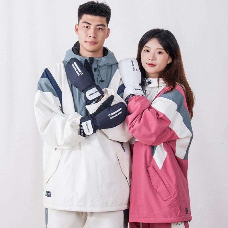 Šiltos žieminės slidinėjimo pirštinės Minkštos ir patogios neslystančios slidinėjimo pirštinės vandeniui atsparios jutiklinio ekrano žieminės šiltos pirštinės vyrams ir moterims